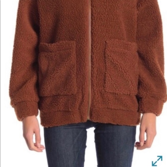 ELODIE FUZZY RUST JACKET - Picture 3 of 7